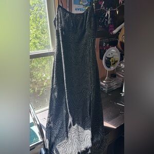 Full length casual zebra print summer dress